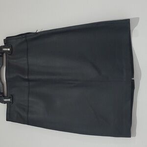 VINTAGE Le Chateau Black Leather mini skirt size 0 (Waist 14")